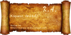 Kopasz Anikó névjegykártya