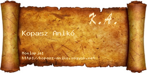 Kopasz Anikó névjegykártya